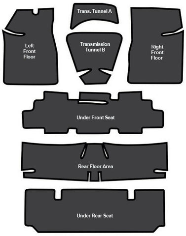 1968-72 Pontiac GTO Sound Deadener EVA - 7 pc set