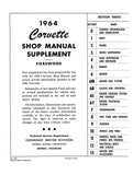 1964 Chevy Corvette Shop Manual Supplement to 1963 Corvette Shop Manual Licensed