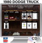 1980 Dodge Truck Shop Manual, Owner Manuals, Sales Brochures & Parts Book on CD