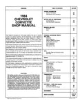 1984 Chevrolet Corvette Shop Manual
