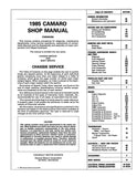 1985 Chevrolet Camaro Shop Manual (Chassis & Body) Include 11x26 Wiring Diagrams