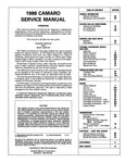 1988 Chevrolet Camaro Service Manual (Chassis & Body)