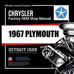 1967 Plymouth Shop Manual, Sales Data & Parts Book on CD