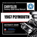 1967 Plymouth Shop Manual, Sales Data & Parts Book on CD