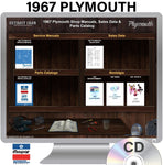 1967 Plymouth Shop Manual, Sales Data & Parts Book on CD