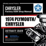 1974 Plymouth Chrysler Shop Manuals & Sales Literature on CD