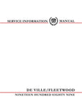 1989 Cadillac DeVille, Fleetwood Shop Manual