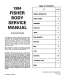 1984 Fisher Body B-D-E-G-K Service Manual