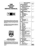 1988 Pontiac Fiero Service Manual