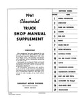 1961 Chevrolet Truck Shop Manual Supplement