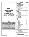 1982 Chevy LD Truck 10-30 Series Shop Manual