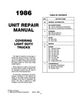 1986 Chevy LD Truck Unit Repair Manual