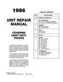 1986 Chevy LD Truck Unit Repair Manual