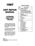 1987 Chevy LD Truck Unit Repair Manual