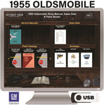 1955 Oldsmobile Shop Manual, Sales Data & Parts Books on USB