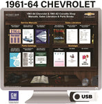 1961-1964 Chevrolet 1961-1962 Corvette Shop Manuals, Sales & Parts Books on USB
