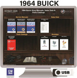 1964 Buick Shop Manuals, Sales Data & Parts Book on USB