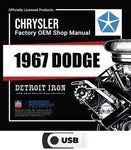 1967 Dodge Shop Manuals, Sales Data & Parts Book on USB