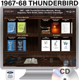 1967-1968 Thunderbird Shop Manuals, Sales Literature & Parts Books on CD