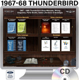 1967-1968 Thunderbird Shop Manuals, Sales Literature & Parts Books on CD