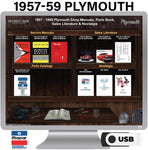 1957-1959 Plymouth Shop Manuals, Sales Literature & Parts Book on USB