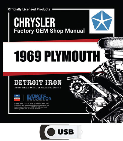 1969 Plymouth Shop Manual, Sales Data, Parts Book on USB