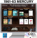 1961-1963 Mercury Service Manuals, Sales Literature & Parts Books on CD