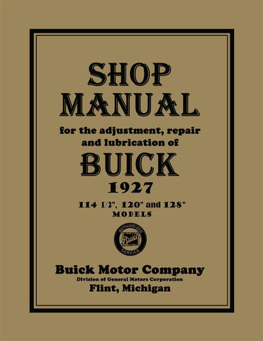 1927 Buick Shop Manual