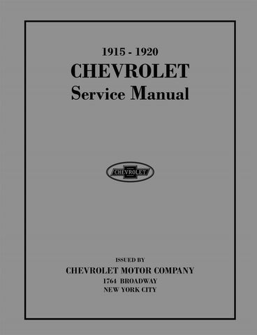 1915 - 1920 Chevrolet FB 490 D Car, Model T Truck Shop Manual