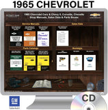 1965 Chevy II Chevelle Shop Manuals Sales Data & Parts Books on CD