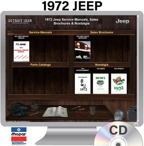 1972 Jeep Shop Manual & Sales Brochures on CD