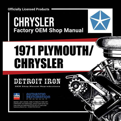 1971 Plymouth / Chrysler Shop Manuals, Sales Data & Parts Book on CD