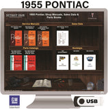 1955 Pontiac Shop Manuals, Sales Data & Parts Books on USB