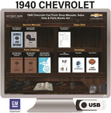 1940 Chevrolet Truck and Car Shop Manuals, Sales Data & Parts Books on USB