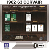 1962-1963 Corvair Shop Manuals, Sales Data & Parts Book on USB