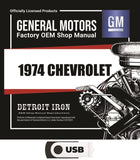 1974 Chevrolet Shop Manuals, Sales Literature & Parts Books on USB