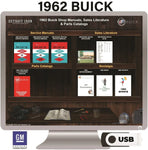 1962 Buick Shop Manuals, Sales Literature & Parts Book on USB
