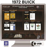 1972 Buick Shop Manuals, Sales Literature & Parts Books on USB