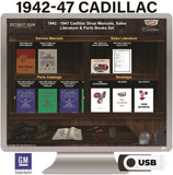 1942-1947 Cadillac Shop Manuals, Sales Literature & Parts Books on USB