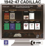 1942-1947 Cadillac Shop Manuals, Sales Literature & Parts Books on USB