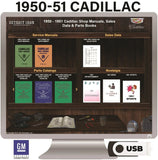 1950-1951 Cadillac Shop Manuals, Sales Data & Parts Books on USB