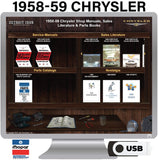 1958-1959 Chrysler Shop Manual, Sales Literature and Parts Book on USB