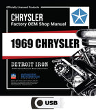 1969 Chrysler Shop Manual, Sales Data & Parts Book on USB