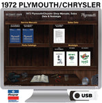 1972 Plymouth Chrysler Shop Manuals & Sales Data on USB