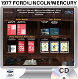 1977 Ford Lincoln Mercury Shop Manuals, Sales & Wiring Diagrams / Specs on USB