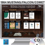 1964 Mustang Falcon Comet Shop Manuals Sales Wiring Diagrams & Parts Books on CD