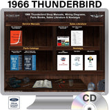 1966 Thunderbird Shop Manual, Sales Literature & Parts Books on CD