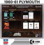 1960-1961 Plymouth Shop Manuals, Sales Literature, & Parts Book on USB