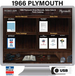 1966 Plymouth Shop Manual, Sales Data & Parts Book on USB