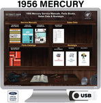 1956 Mercury Shop Manuals, Sales Data & Parts Books on USB